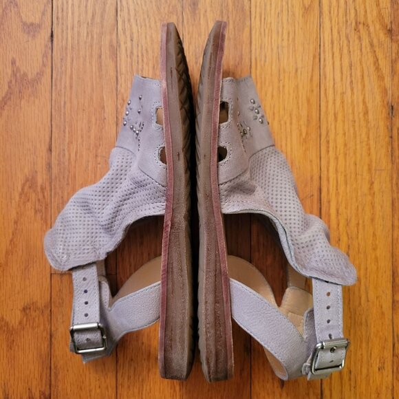 Miz‎ Mooz 41 Gray Leather Sandals Studded Detail 9.5 10 Open Toe 9.5 10 FIFI - Picture 4 of 7